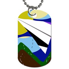 Paper Airplane Dog Tag (one Side) by Valentinaart