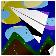 Paper Airplane Canvas 12  X 12   by Valentinaart