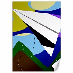 Paper Airplane Canvas 12  X 18   by Valentinaart