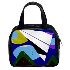 Paper Airplane Classic Handbags (2 Sides) by Valentinaart