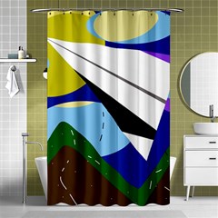 Paper Airplane Shower Curtain 48  X 72  (small) 