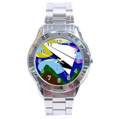 Paper Airplane Stainless Steel Analogue Watch by Valentinaart