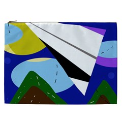 Paper Airplane Cosmetic Bag (xxl)  by Valentinaart