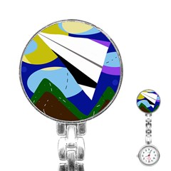 Paper Airplane Stainless Steel Nurses Watch