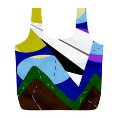 Paper Airplane Full Print Recycle Bags (l) 