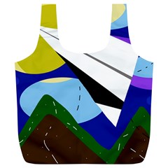 Paper Airplane Full Print Recycle Bags (l)  by Valentinaart