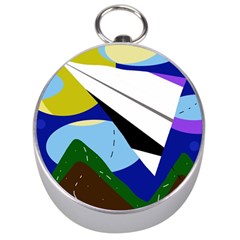 Paper Airplane Silver Compasses by Valentinaart