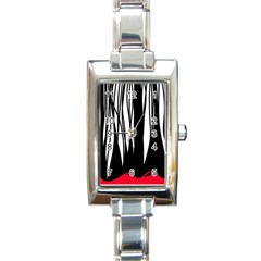 Black Forest Rectangle Italian Charm Watch by Valentinaart