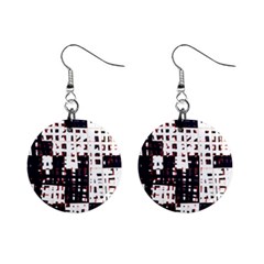 Abstract City Landscape Mini Button Earrings by Valentinaart