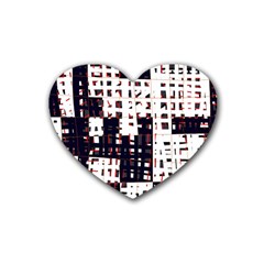 Abstract City Landscape Rubber Coaster (heart) 