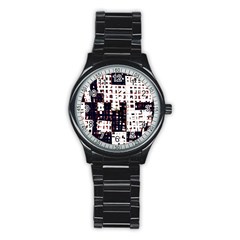 Abstract City Landscape Stainless Steel Round Watch