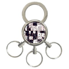 Abstract City Landscape 3-ring Key Chains