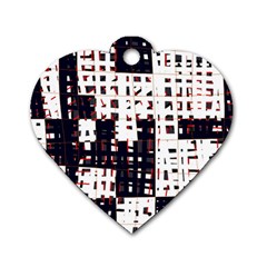 Abstract City Landscape Dog Tag Heart (two Sides)