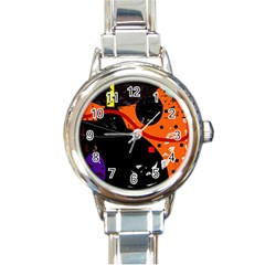 Orange Dream Round Italian Charm Watch