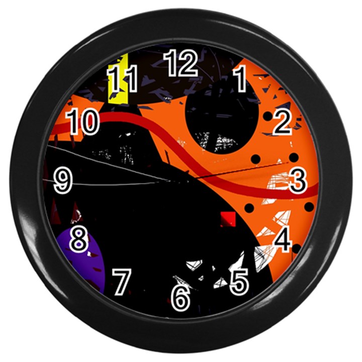 Orange dream Wall Clocks (Black)