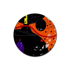 Orange Dream Rubber Round Coaster (4 Pack) 