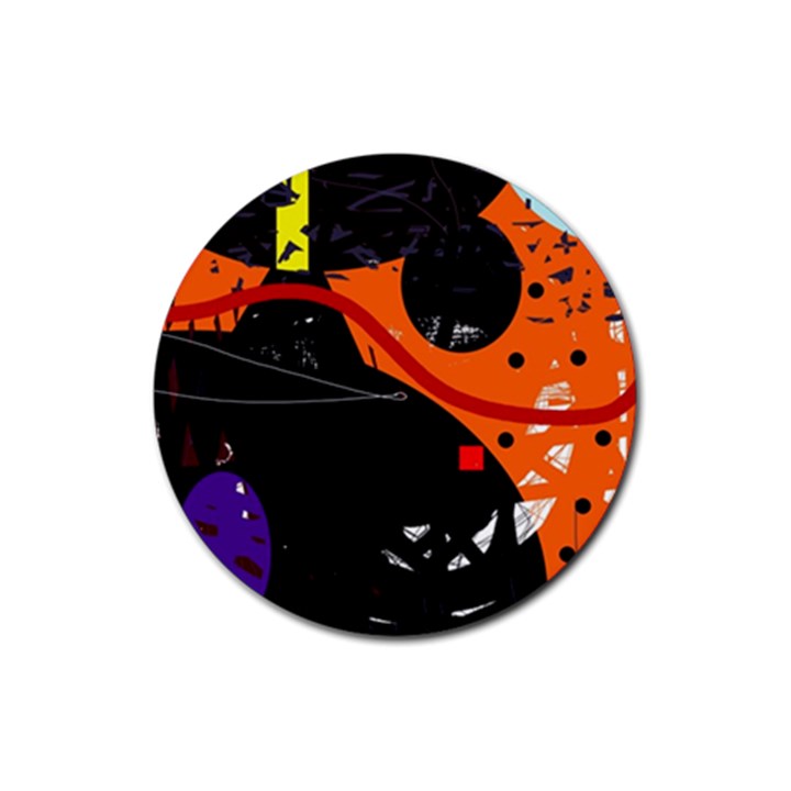 Orange dream Rubber Round Coaster (4 pack) 