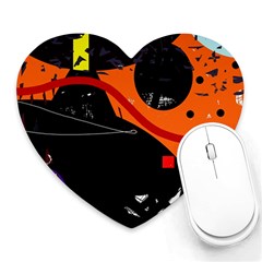 Orange Dream Heart Mousepads