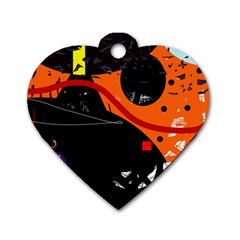 Orange Dream Dog Tag Heart (one Side)