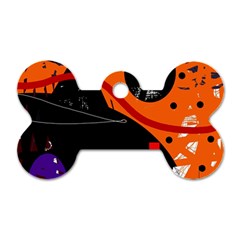 Orange Dream Dog Tag Bone (two Sides)