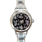 Elegant puzzle Round Italian Charm Watch Front