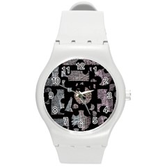 Elegant Puzzle Round Plastic Sport Watch (m) by Valentinaart