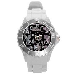 Elegant Puzzle Round Plastic Sport Watch (l) by Valentinaart