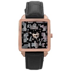 Elegant Puzzle Rose Gold Leather Watch  by Valentinaart