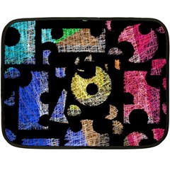 Colorful Puzzle Fleece Blanket (mini) by Valentinaart