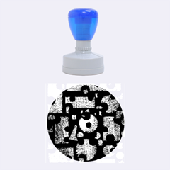 Colorful Puzzle Rubber Round Stamps (medium) by Valentinaart