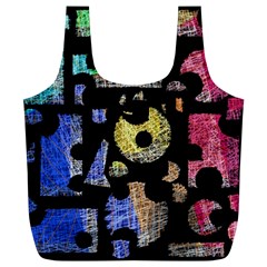 Colorful Puzzle Full Print Recycle Bags (l)  by Valentinaart