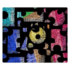 Colorful Puzzle Double Sided Flano Blanket (small) 