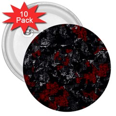 Gray And Red Decorative Art 3  Buttons (10 Pack)  by Valentinaart