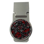 Gray and red decorative art Money Clips (Round)  Front