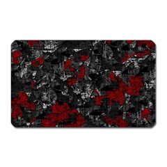 Gray And Red Decorative Art Magnet (rectangular) by Valentinaart