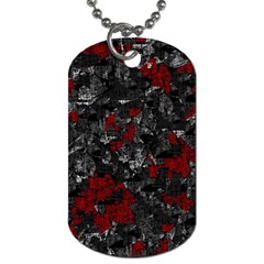 Gray And Red Decorative Art Dog Tag (two Sides) by Valentinaart