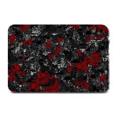 Gray And Red Decorative Art Plate Mats by Valentinaart