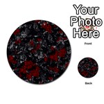 Gray and red decorative art Multi-purpose Cards (Round)  Front 1