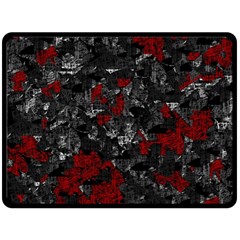 Gray And Red Decorative Art Double Sided Fleece Blanket (large) 