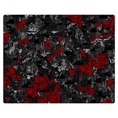 Gray And Red Decorative Art Double Sided Flano Blanket (medium)  by Valentinaart