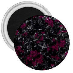 Magenta And Gray Decorative Art 3  Magnets by Valentinaart