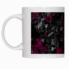 Magenta And Gray Decorative Art White Mugs by Valentinaart