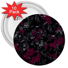 Magenta And Gray Decorative Art 3  Buttons (10 Pack)  by Valentinaart