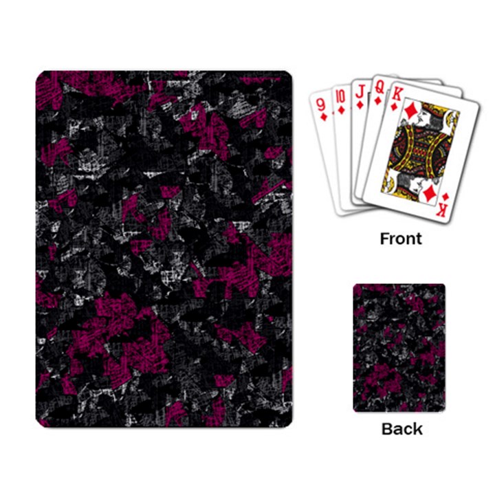 Magenta and gray decorative art Playing Card