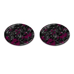 Magenta And Gray Decorative Art Cufflinks (oval) by Valentinaart