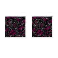 Magenta And Gray Decorative Art Cufflinks (square) by Valentinaart