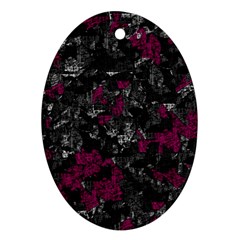 Magenta And Gray Decorative Art Oval Ornament (two Sides) by Valentinaart