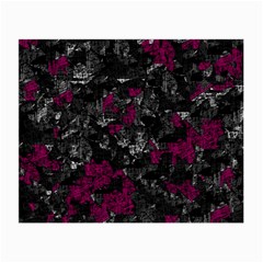 Magenta And Gray Decorative Art Small Glasses Cloth (2-side) by Valentinaart