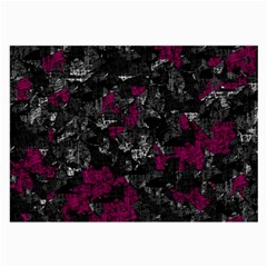 Magenta And Gray Decorative Art Large Glasses Cloth (2-side) by Valentinaart