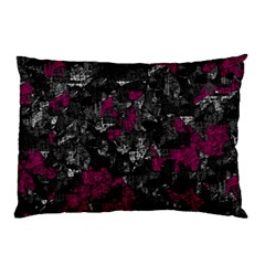 Magenta And Gray Decorative Art Pillow Case by Valentinaart